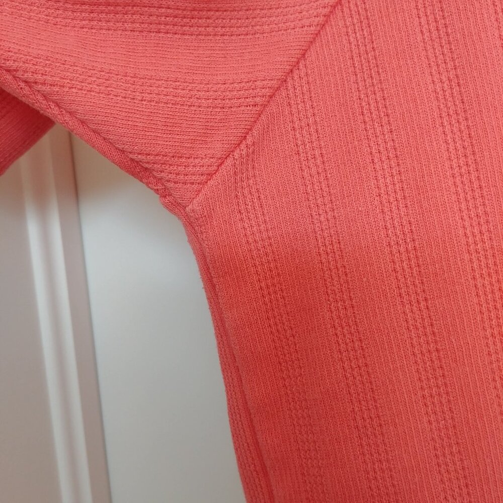 Vintage cotton blend embroidered knit top coral pink floral embroidery M… - Picture 5 of 11